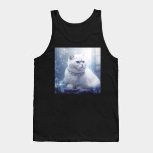 Magical White British Shorthair Cat Tank Top